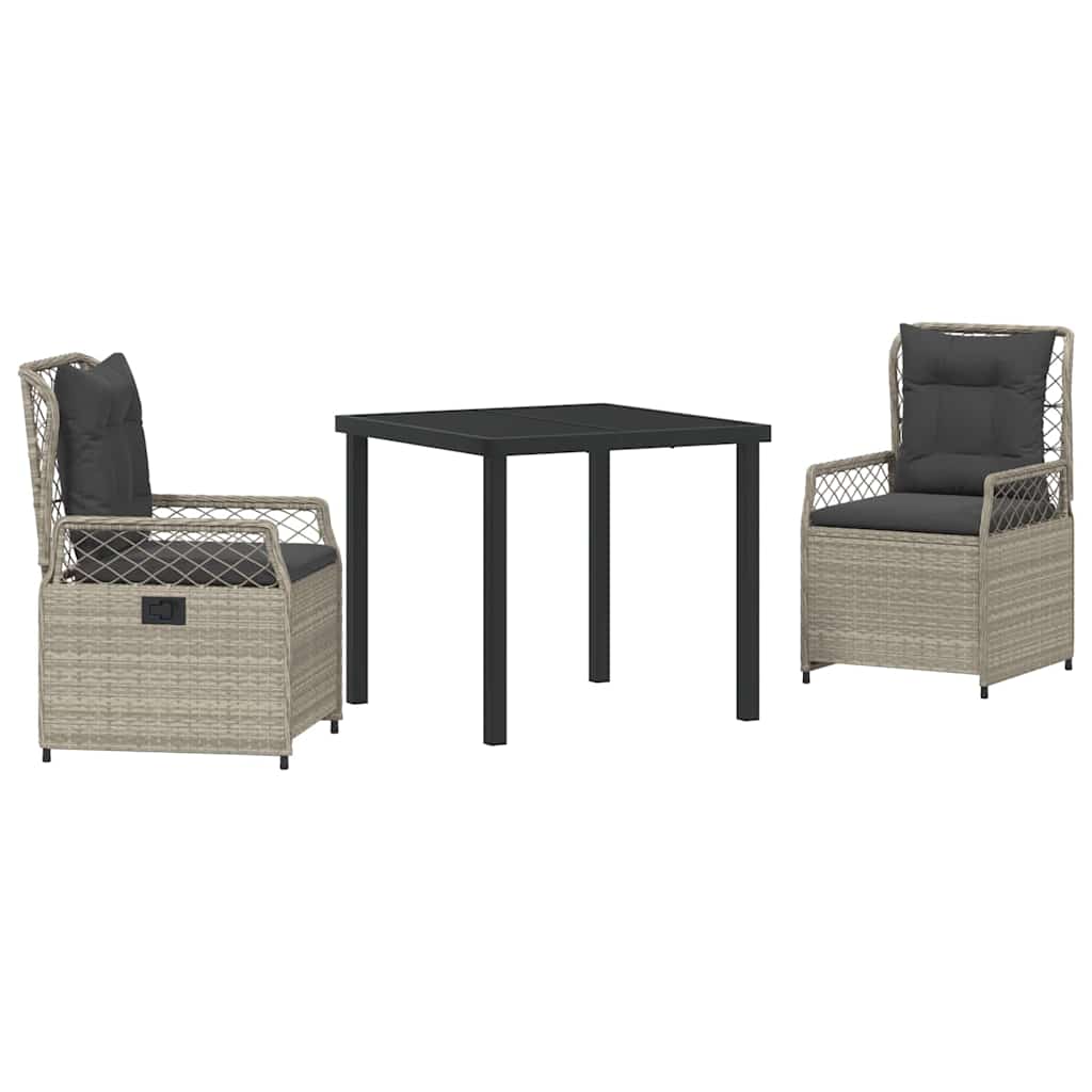 Ensemble de salle à manger pour jardin 3 pcs Gris clair - XIOS