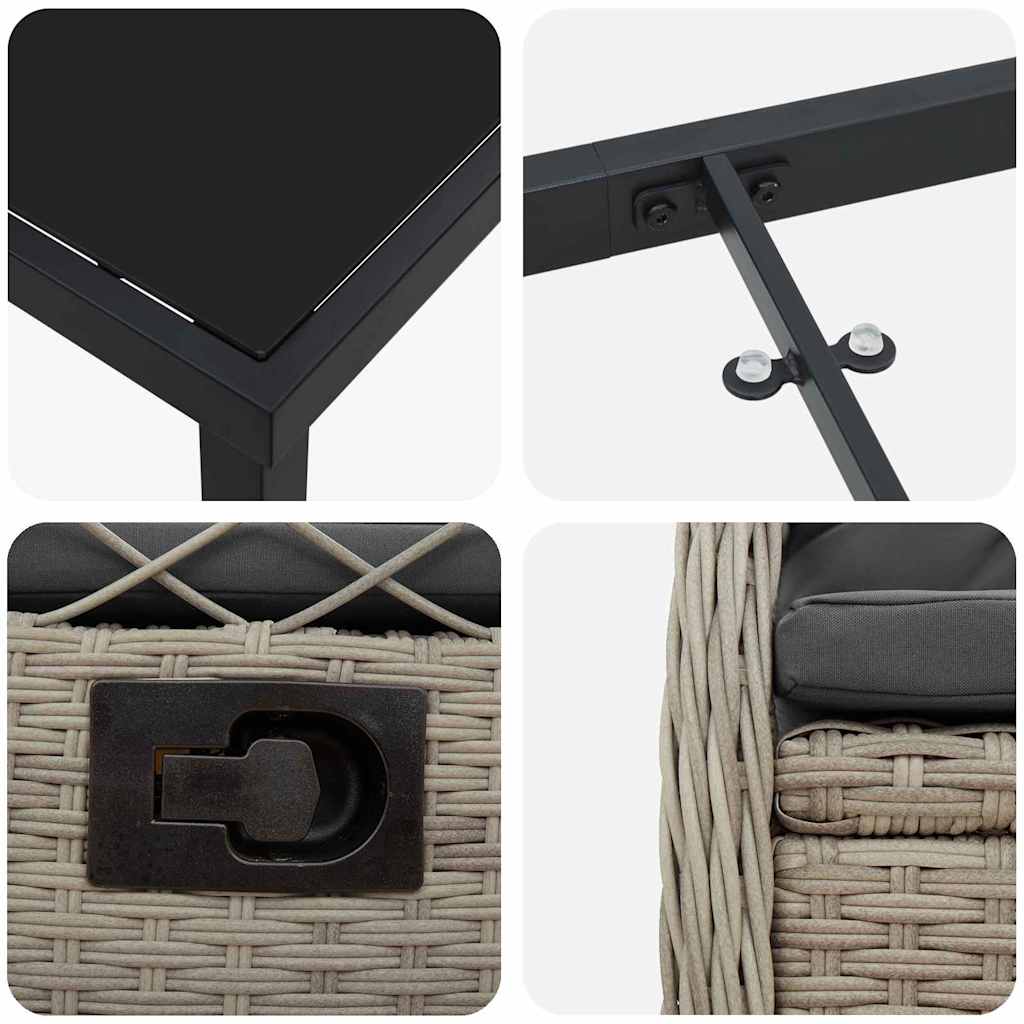Ensemble de salle à manger pour jardin 5 pcs Gris clair - XIOS