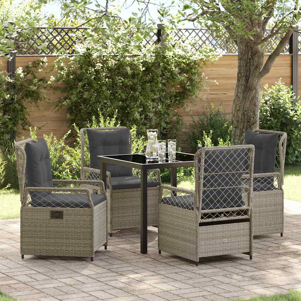 Ensemble de salle à manger pour jardin 5 pcs Gris clair - XIOS