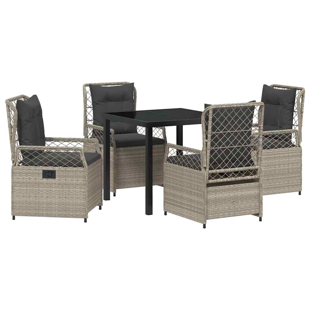 Ensemble de salle à manger pour jardin 5 pcs Gris clair - XIOS