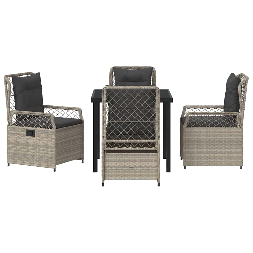 Ensemble de salle à manger pour jardin 5 pcs Gris clair - XIOS