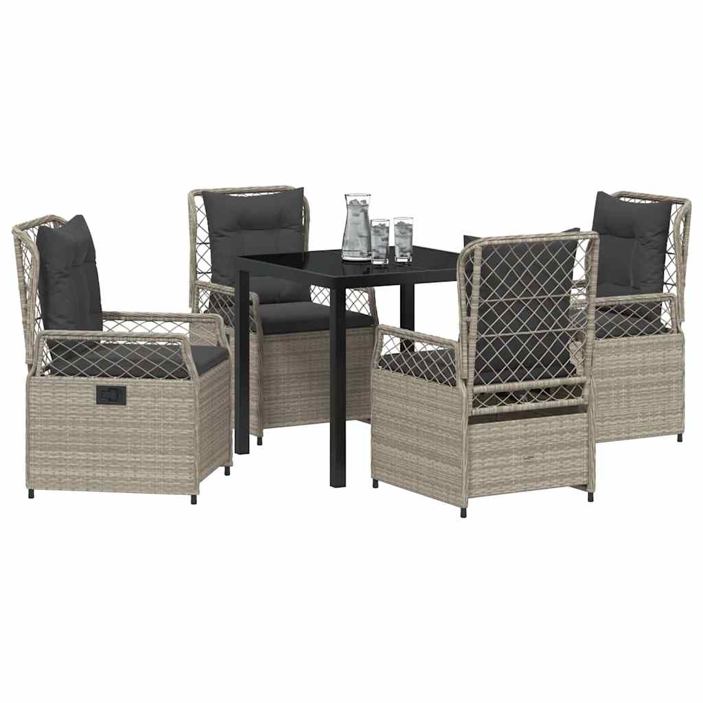 Ensemble de salle à manger pour jardin 5 pcs Gris clair - XIOS