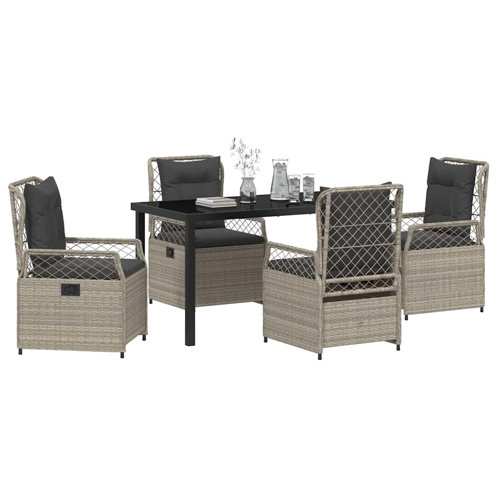 Ensemble de salle à manger pour jardin 5 pcs Gris clair - XIOS