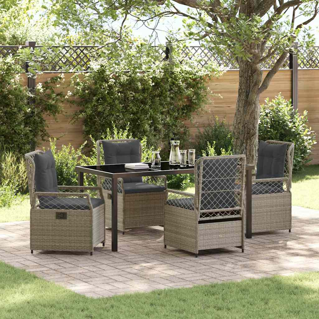 Ensemble de salle à manger pour jardin 5 pcs Gris clair - XIOS