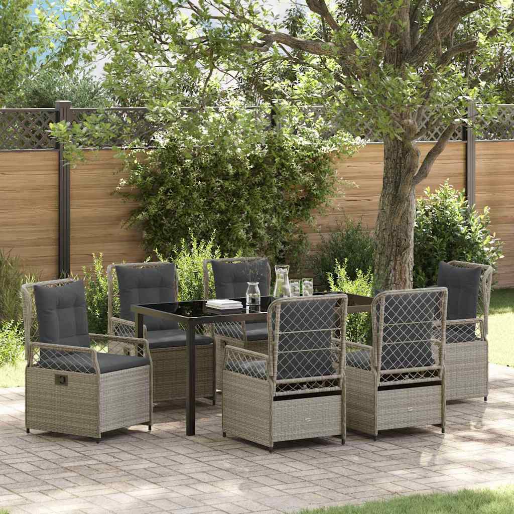 Ensemble de salle à manger pour jardin 7 pcs Gris clair - XIOS