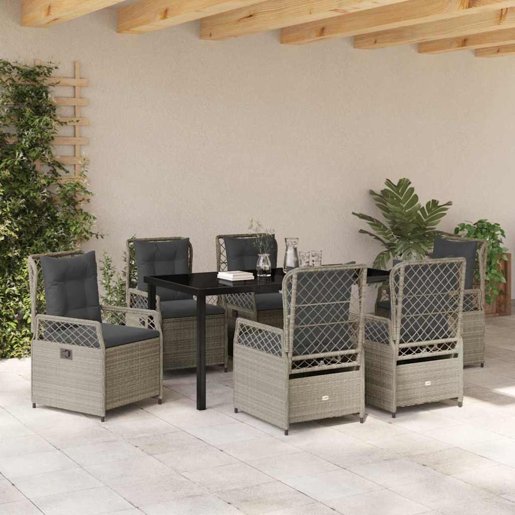 Ensemble de salle à manger pour jardin 7 pcs Gris clair - XIOS
