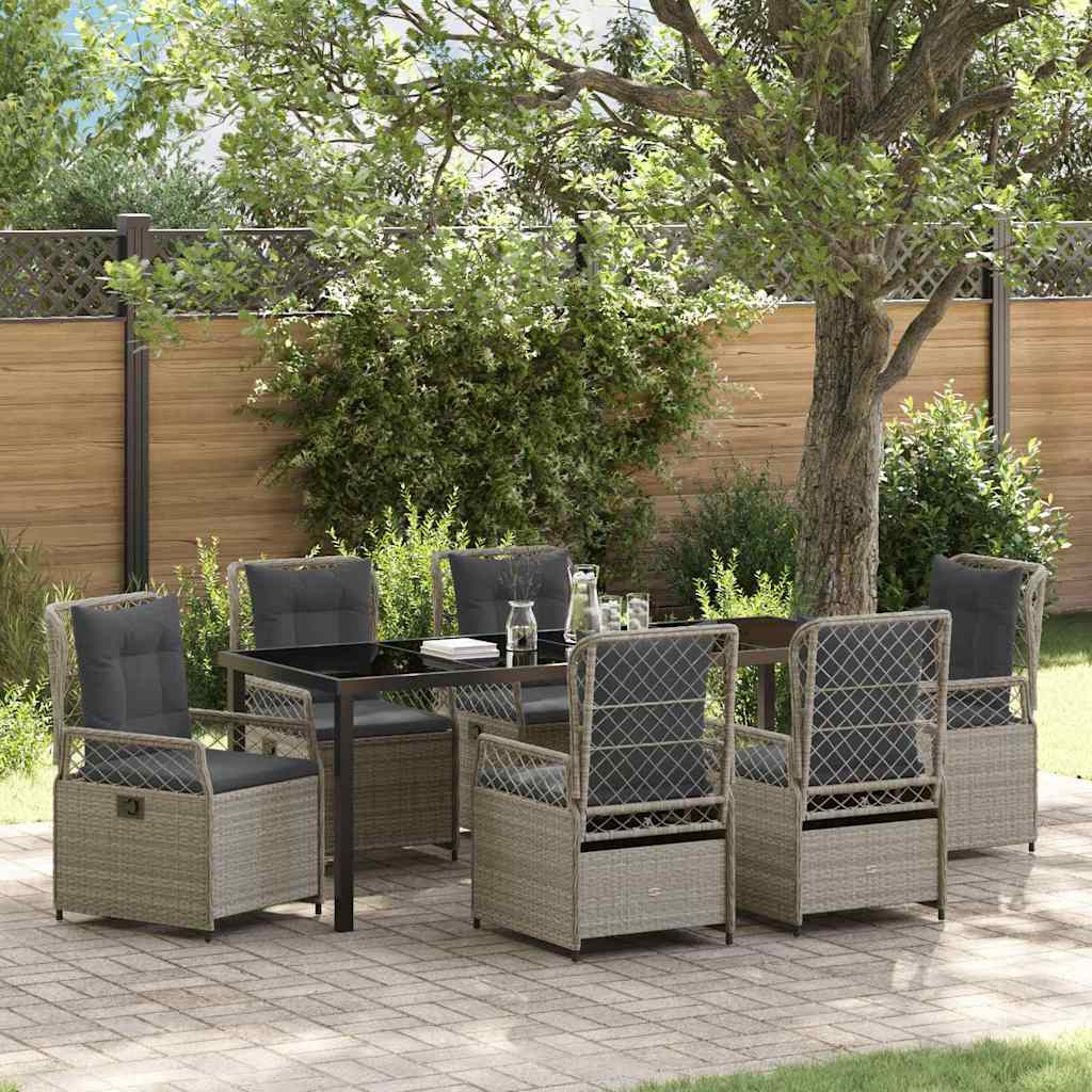 Ensemble de salle à manger pour jardin 7 pcs Gris clair - XIOS