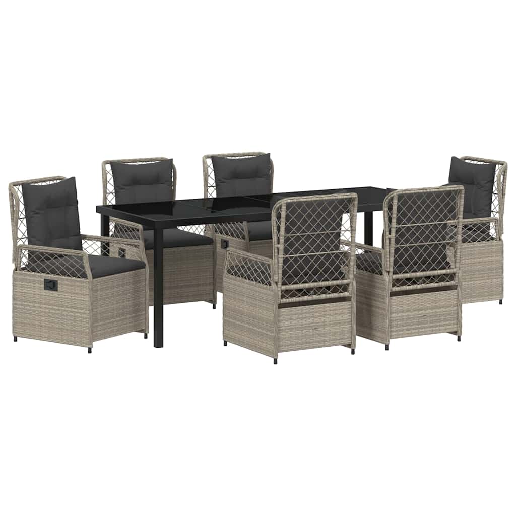 Ensemble de salle à manger pour jardin 7 pcs Gris clair - XIOS