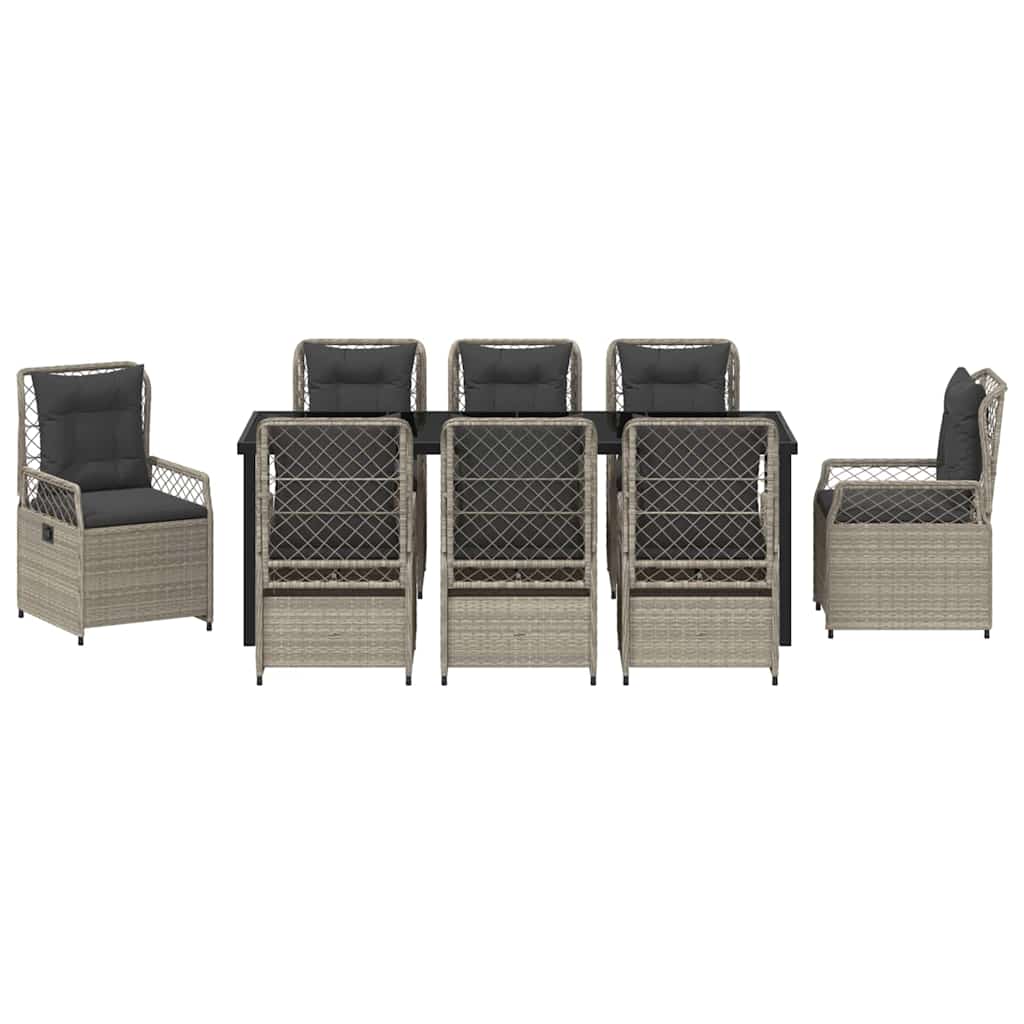 Ensemble de salle à manger pour jardin 9 pcs Gris clair - XIOS