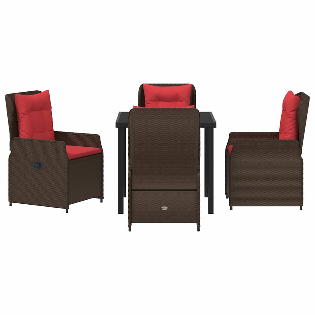 Ensemble de salle à manger pour jardin 5 pcs Marron Poly rotin - XIOS
