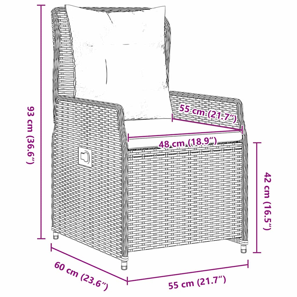 Ensemble de salle à manger pour jardin 5 pcs Marron Poly rotin - XIOS