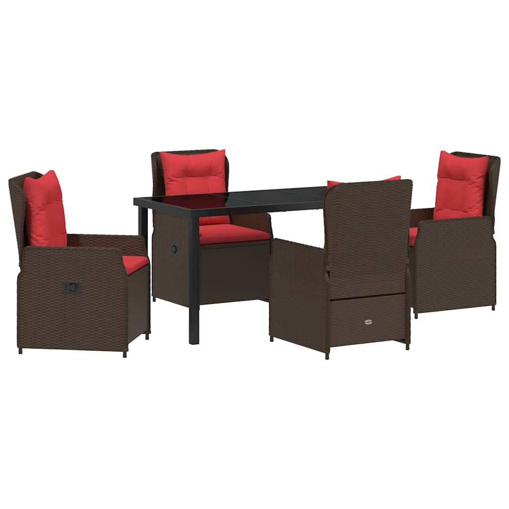 Ensemble de salle à manger pour jardin 5 pcs Marron Poly rotin - XIOS