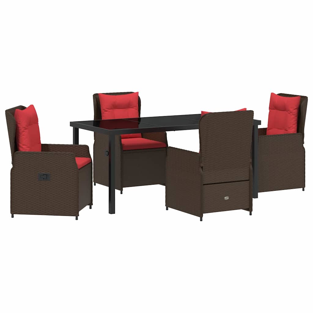 Ensemble de salle à manger pour jardin 5 pcs Marron Poly rotin - XIOS