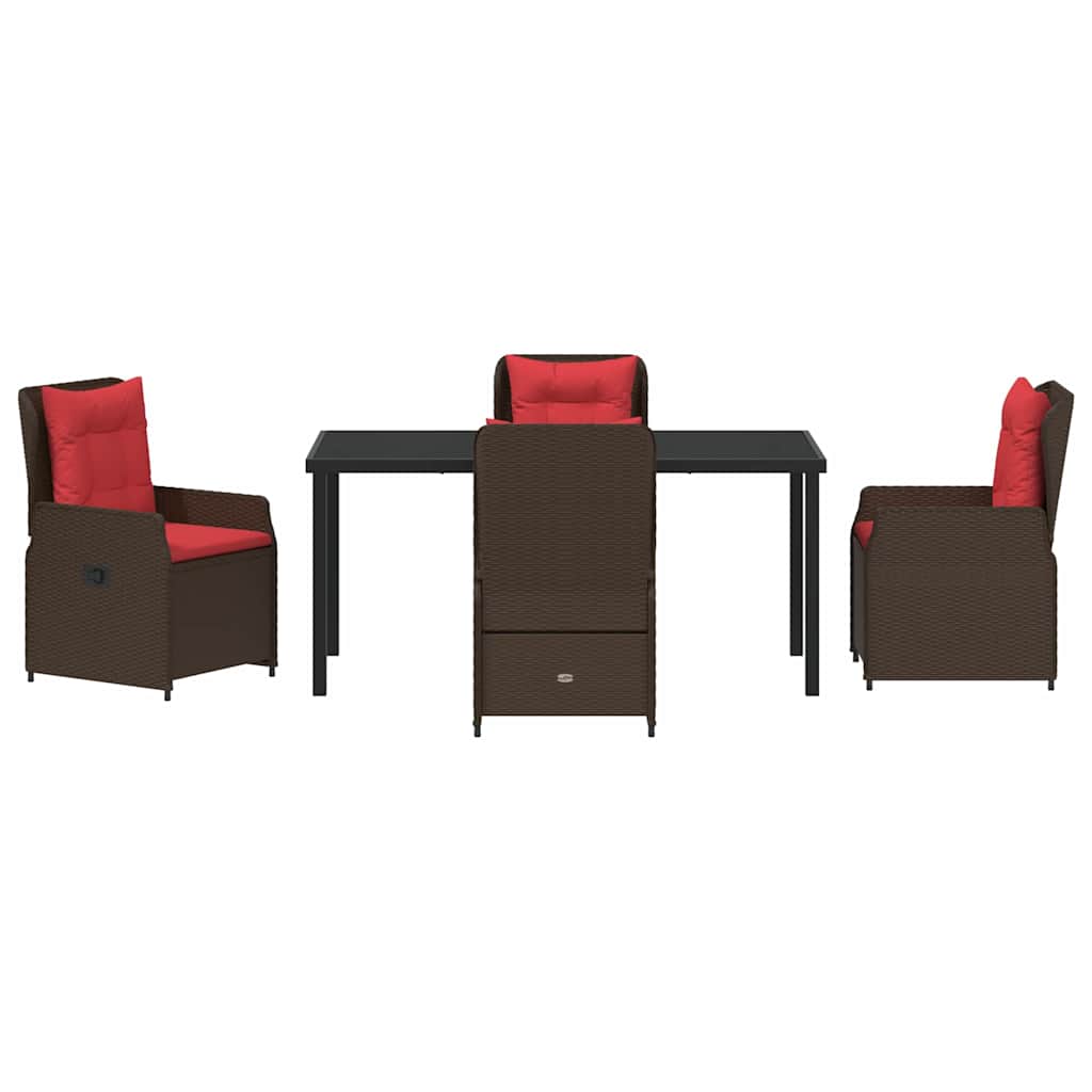 Ensemble de salle à manger pour jardin 5 pcs Marron Poly rotin - XIOS