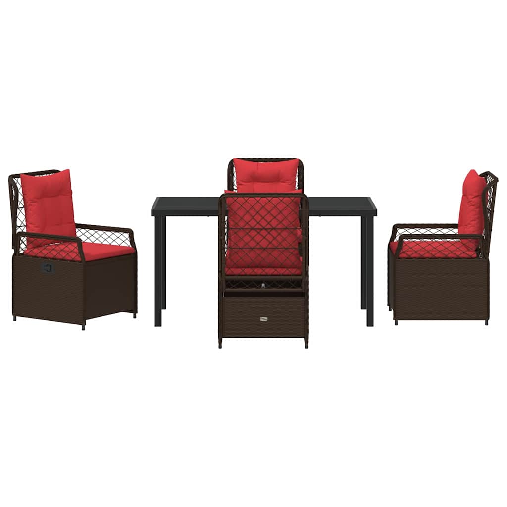 Ensemble de salle à manger pour jardin 5 pcs Marron polyrotin - XIOS