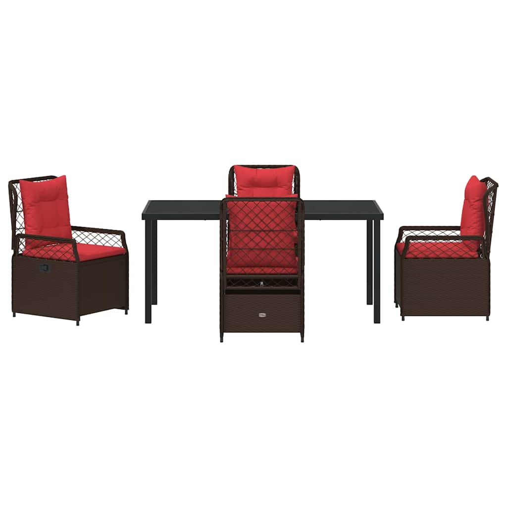 Ensemble de salle à manger pour jardin 5 pcs Marron polyrotin - XIOS
