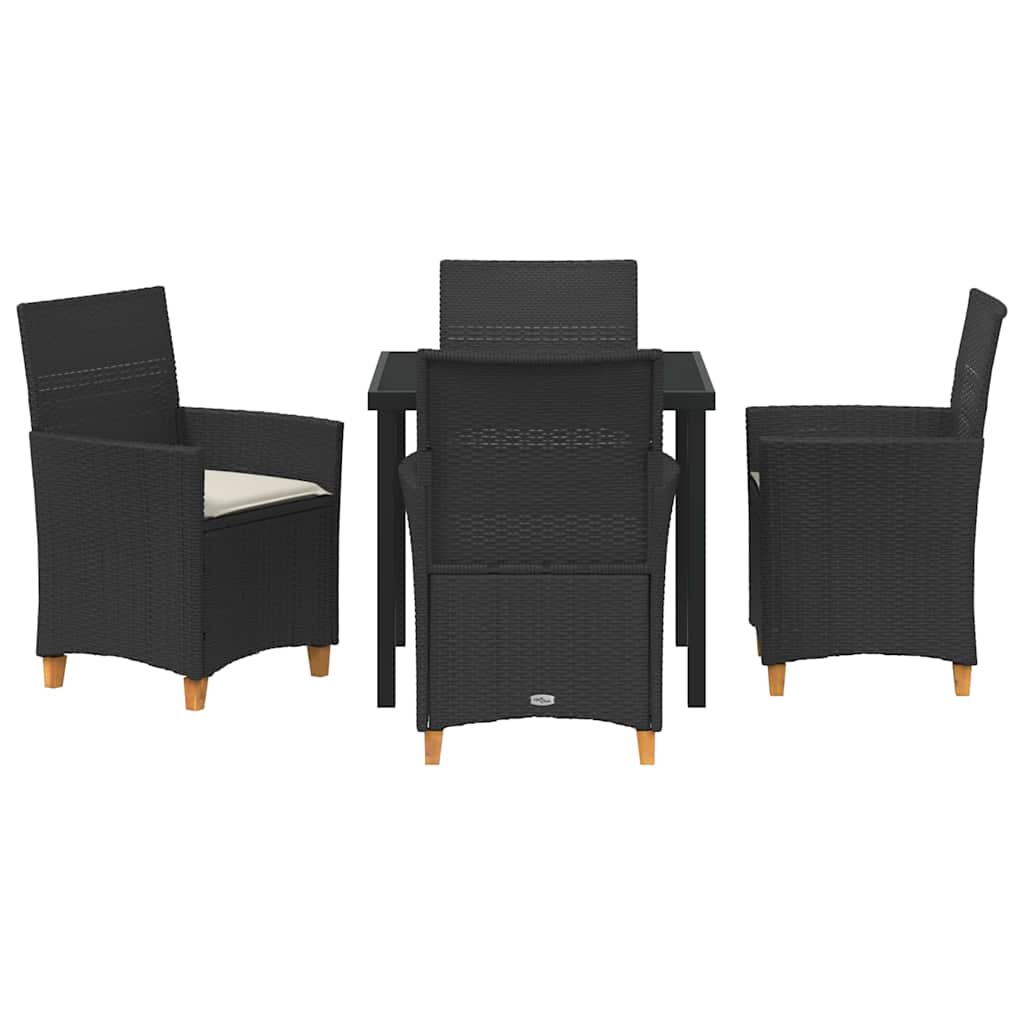 Ensemble de salle à manger pour jardin 5 pcs Noir polyrotin - XIOS