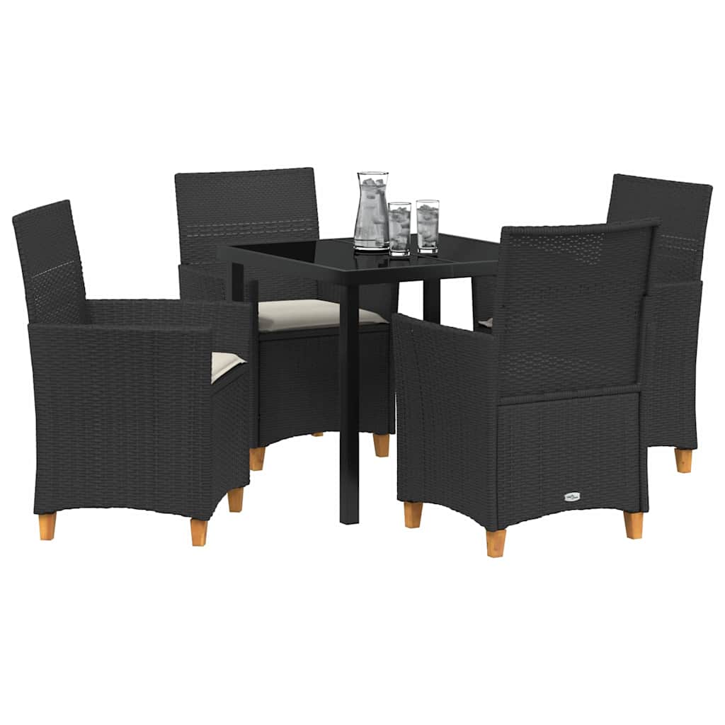 Ensemble de salle à manger pour jardin 5 pcs Noir polyrotin - XIOS