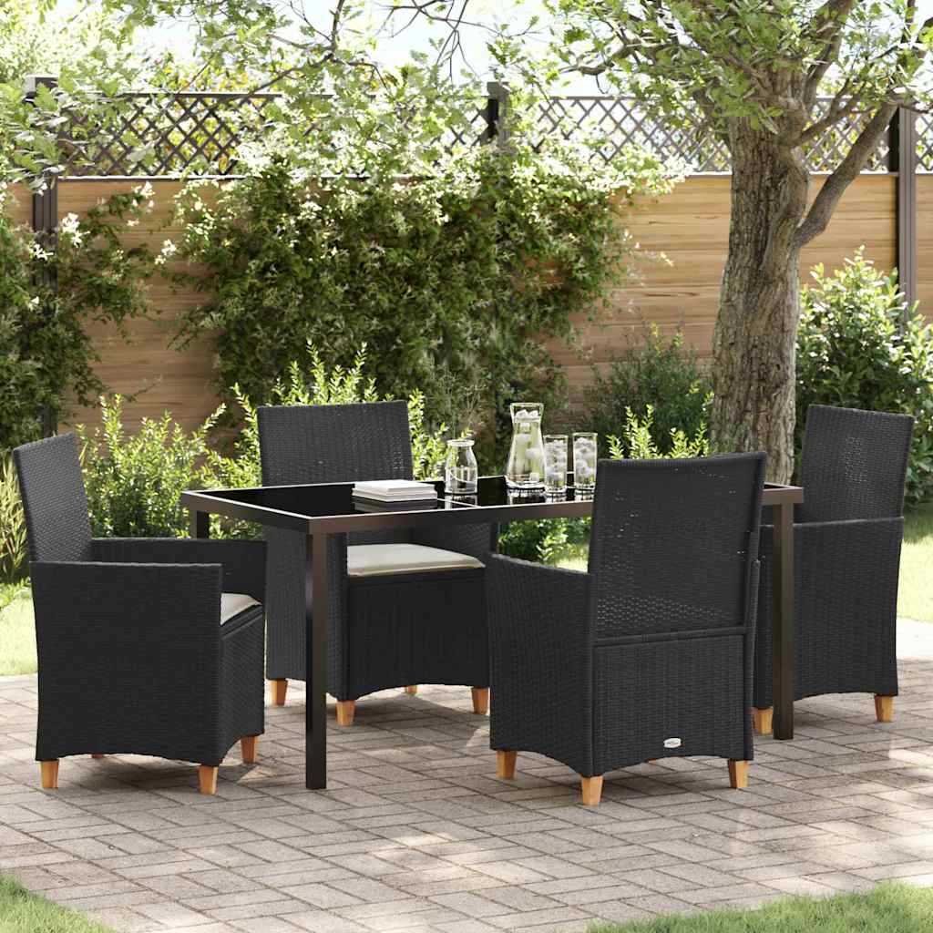 Ensemble de salle à manger pour jardin 5 pcs Noir polyrotin - XIOS