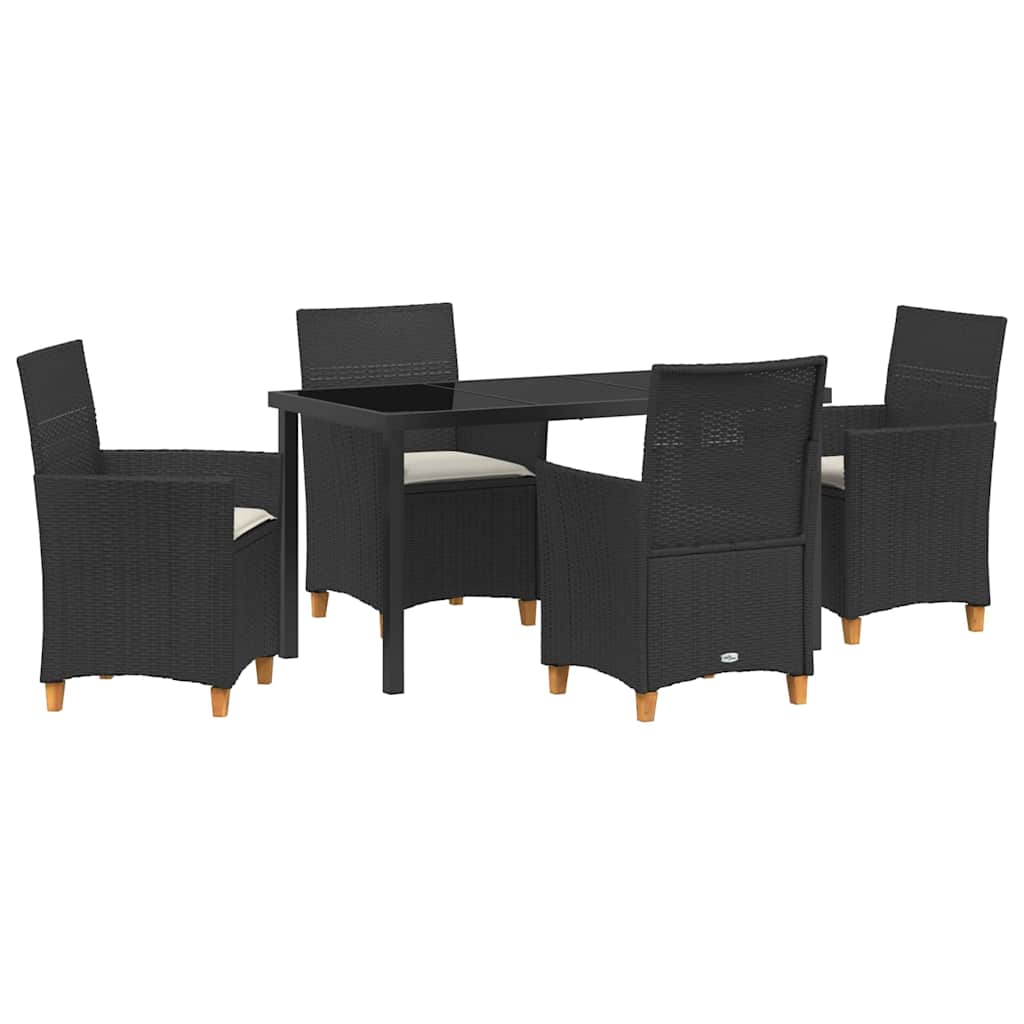 Ensemble de salle à manger pour jardin 5 pcs Noir polyrotin - XIOS
