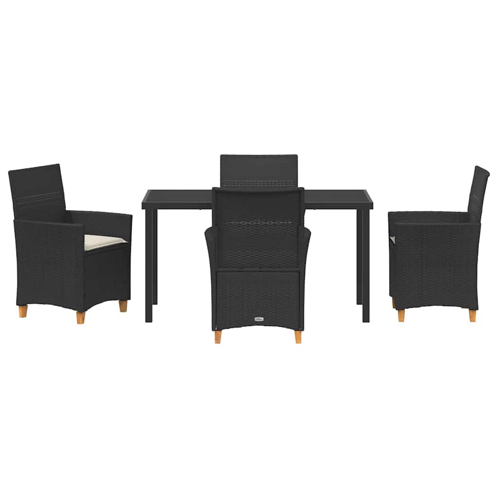 Ensemble de salle à manger pour jardin 5 pcs Noir polyrotin - XIOS