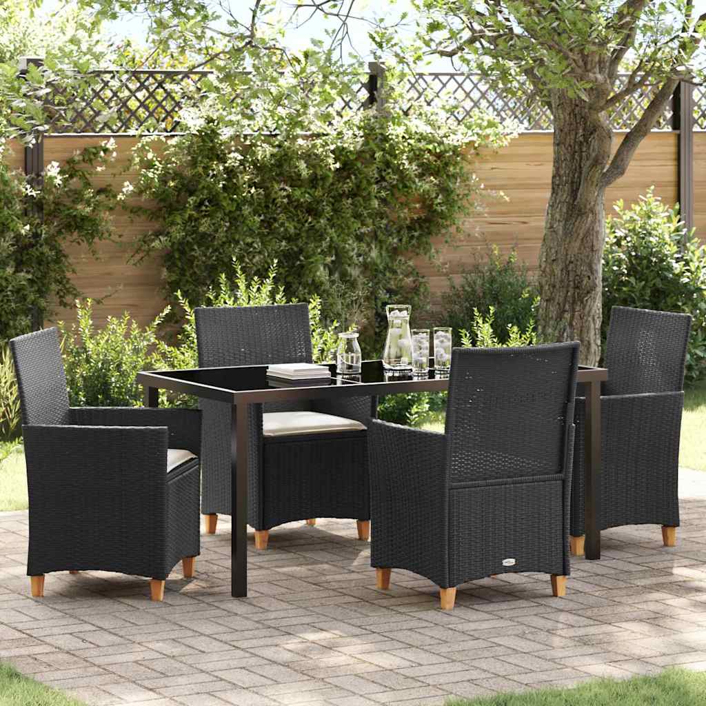 Ensemble de salle à manger pour jardin 5 pcs Noir polyrotin - XIOS