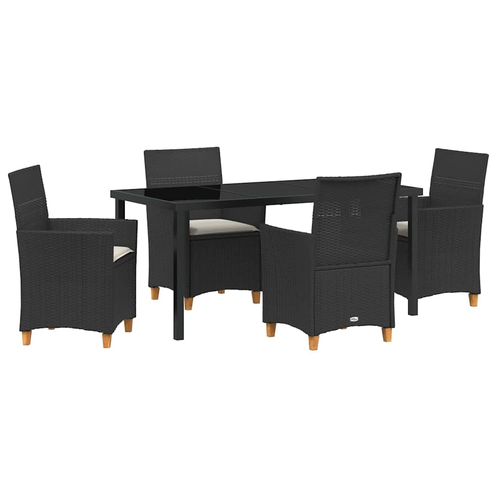 Ensemble de salle à manger pour jardin 5 pcs Noir polyrotin - XIOS