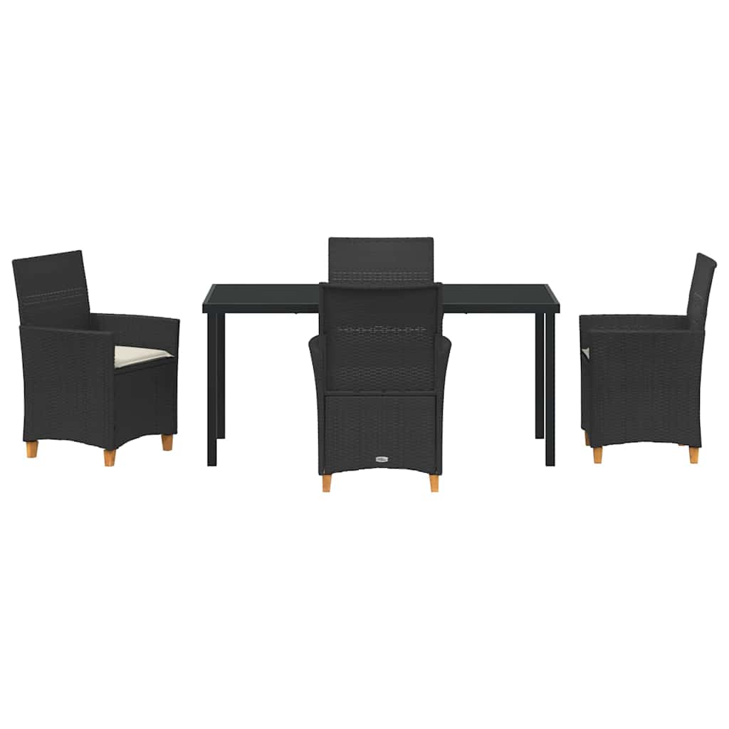 Ensemble de salle à manger pour jardin 5 pcs Noir polyrotin - XIOS