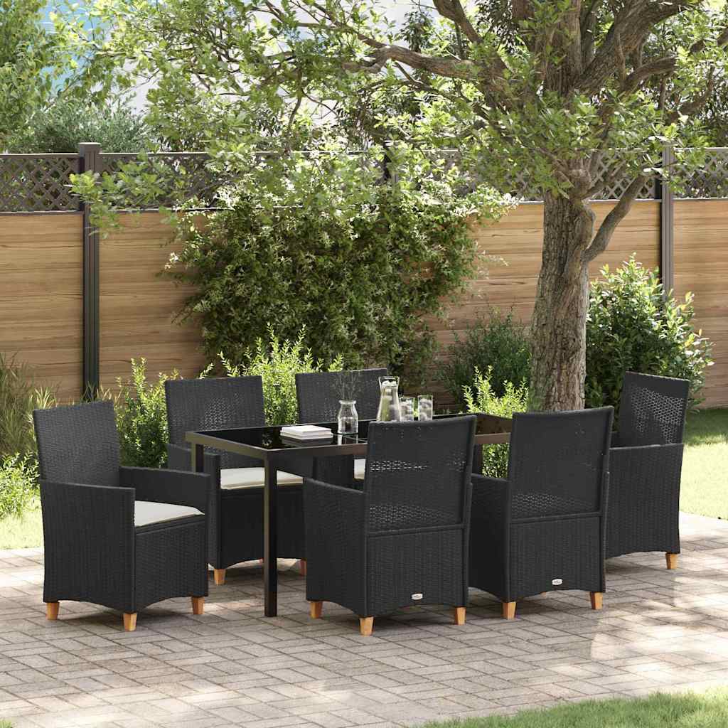 Ensemble de salle à manger pour jardin 7 pcs Noir polyrotin - XIOS