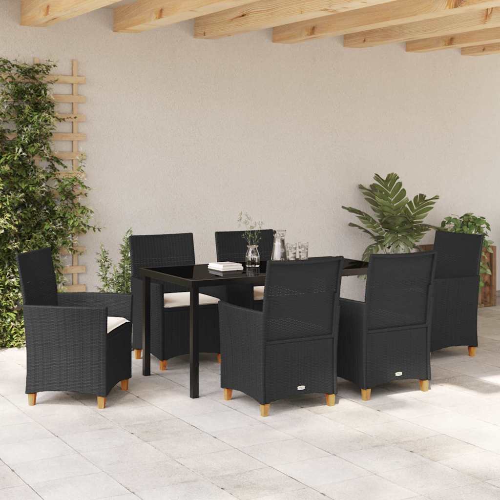 Ensemble de salle à manger pour jardin 7 pcs Noir polyrotin - XIOS