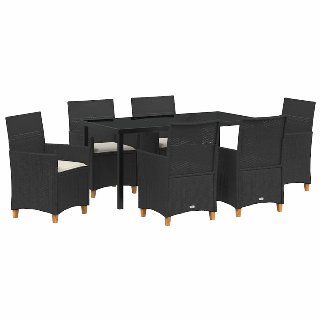 Ensemble de salle à manger pour jardin 7 pcs Noir polyrotin - XIOS