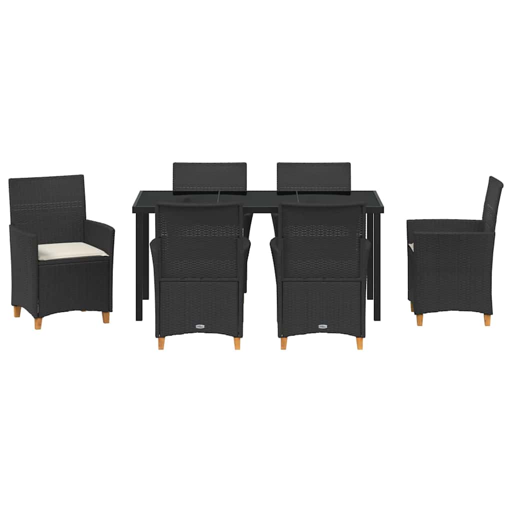 Ensemble de salle à manger pour jardin 7 pcs Noir polyrotin - XIOS