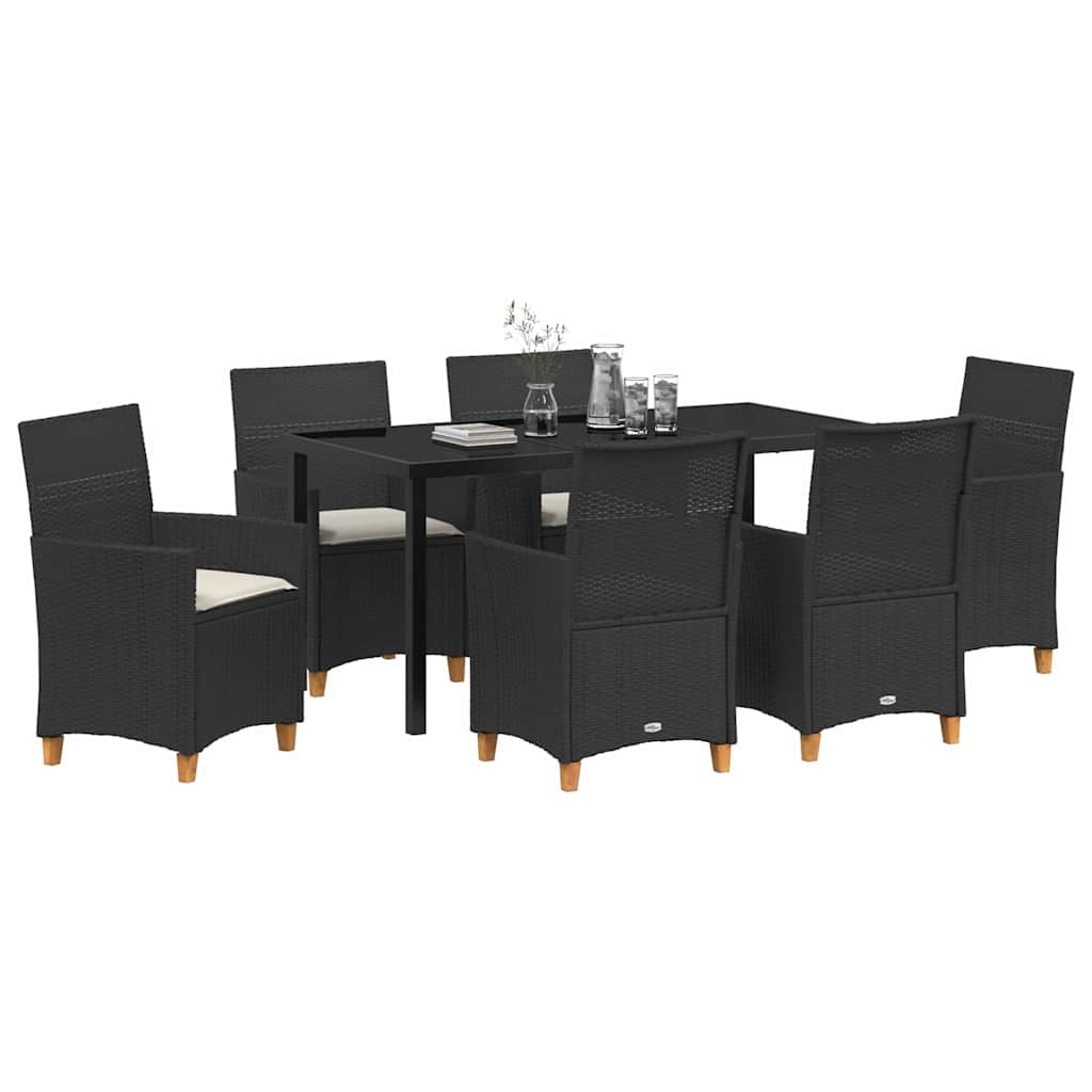 Ensemble de salle à manger pour jardin 7 pcs Noir polyrotin - XIOS