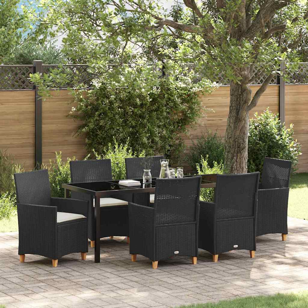Ensemble de salle à manger pour jardin 7 pcs Noir polyrotin - XIOS