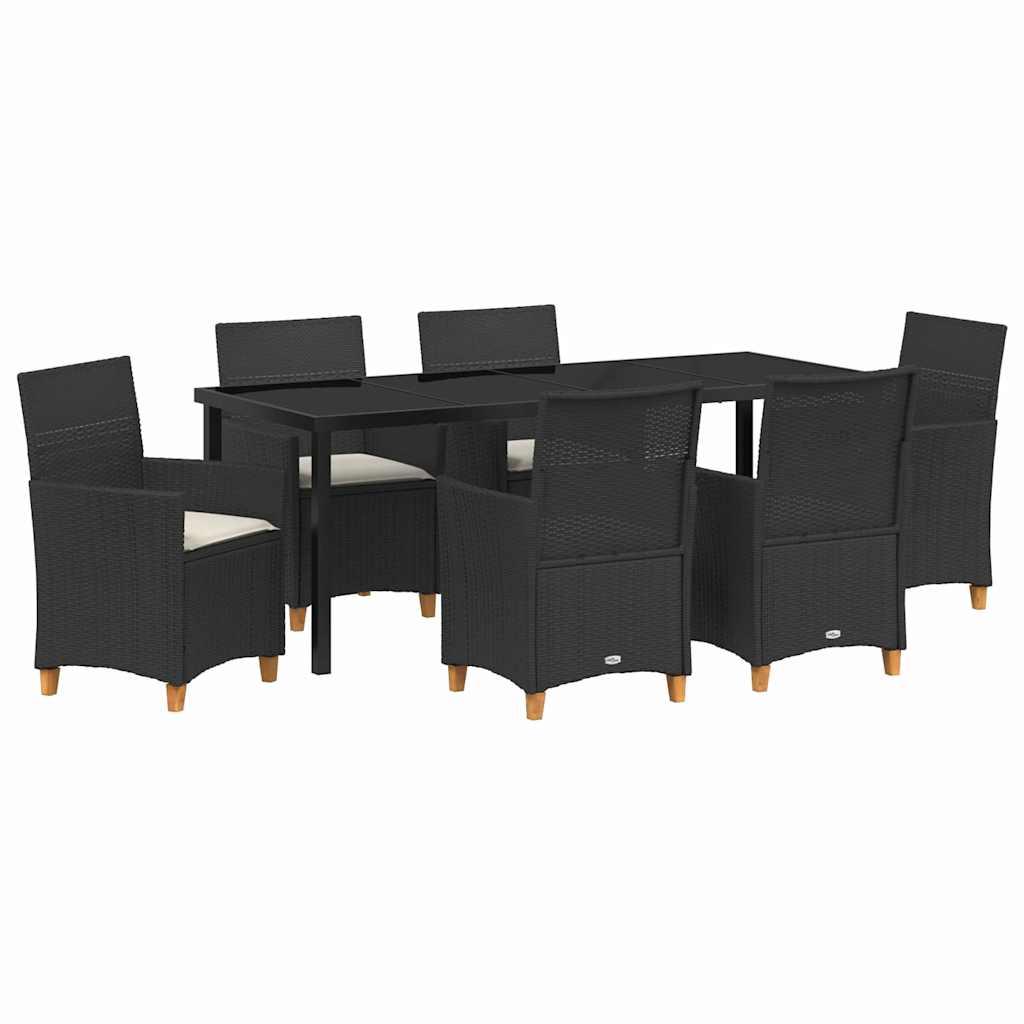 Ensemble de salle à manger pour jardin 7 pcs Noir polyrotin - XIOS