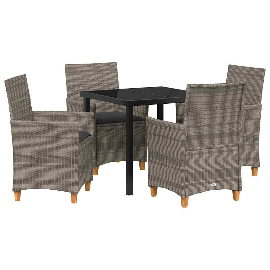 Ensemble de salle à manger pour jardin 5 pcs Gris polyrotin - XIOS