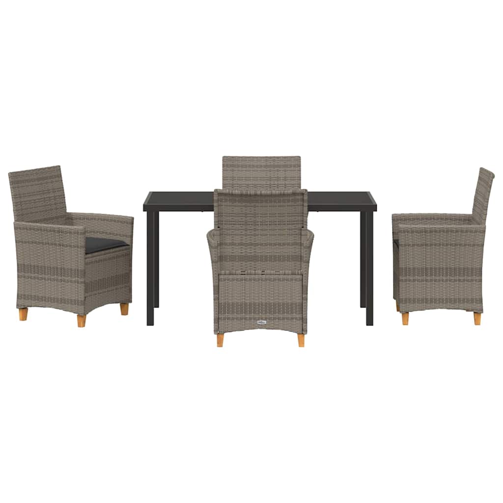 Ensemble de salle à manger pour jardin 5 pcs Gris polyrotin - XIOS