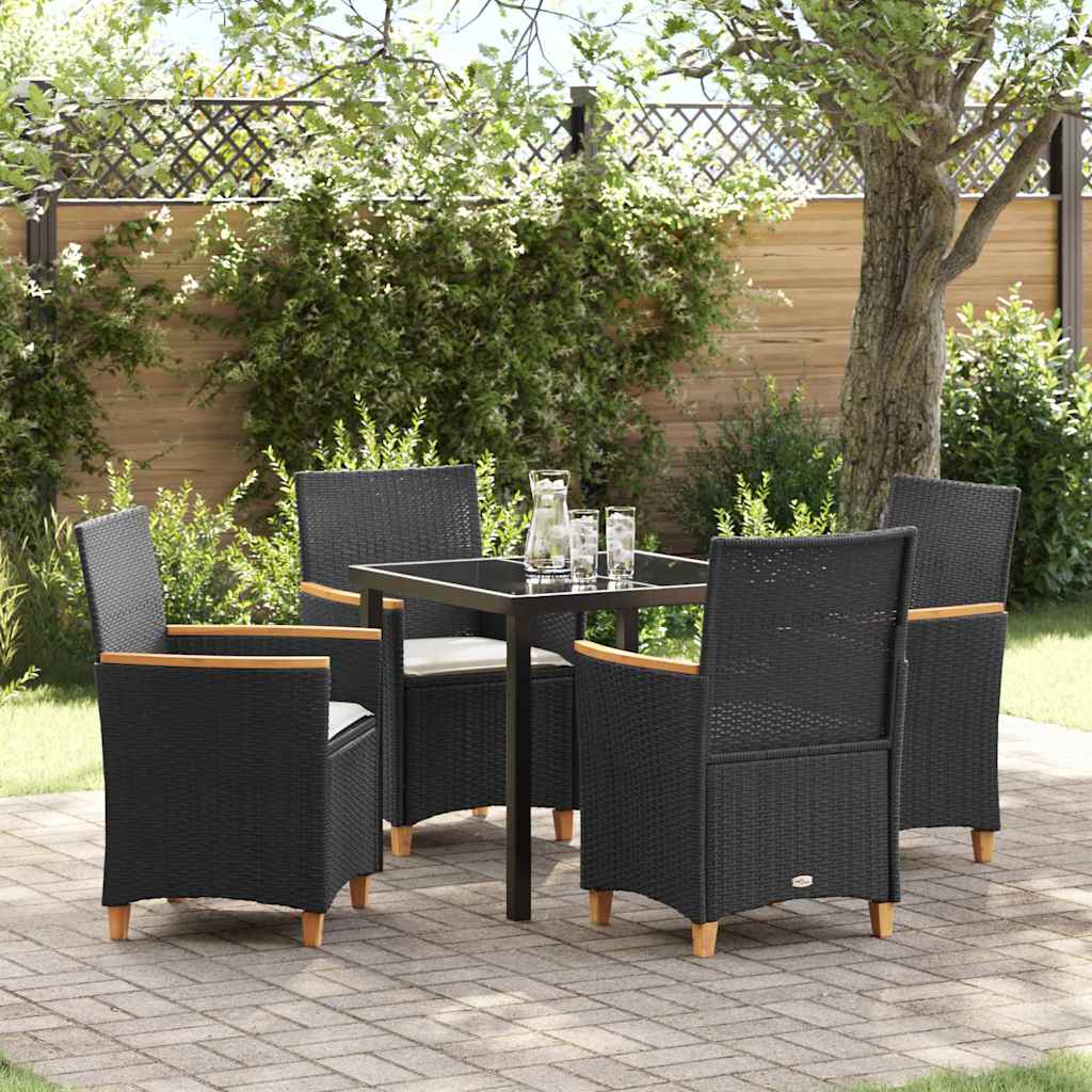 Ensemble de salle à manger pour jardin 5 pcs Noir polyrotin - XIOS