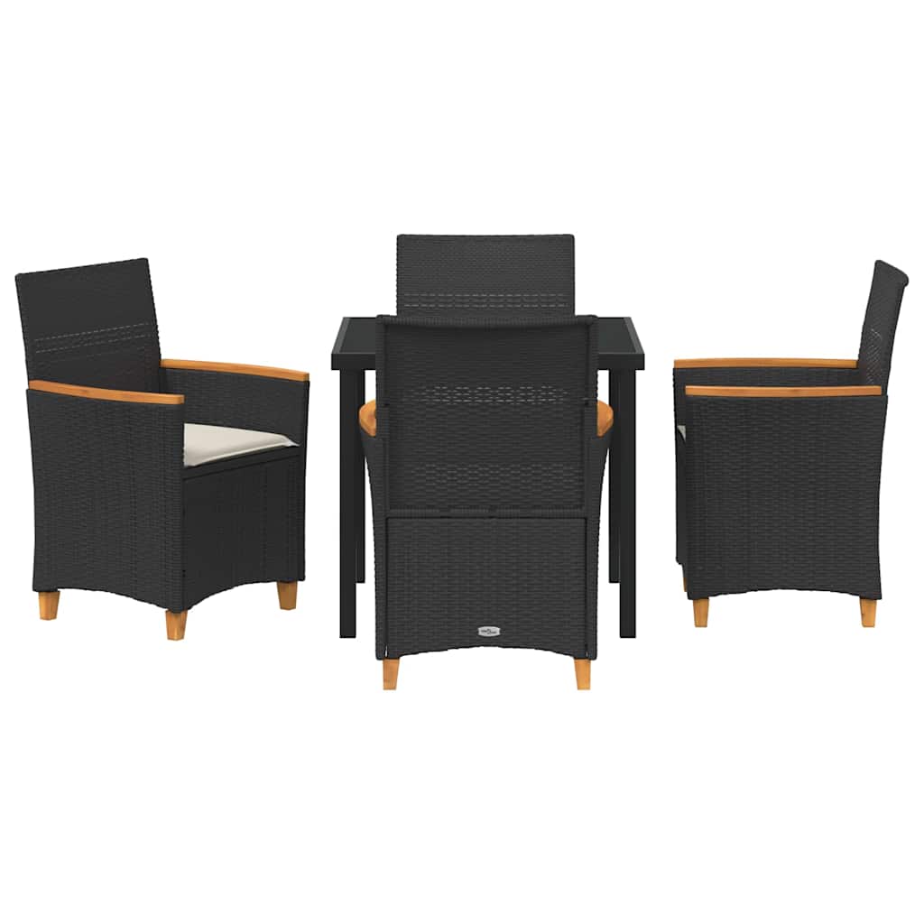 Ensemble de salle à manger pour jardin 5 pcs Noir polyrotin - XIOS