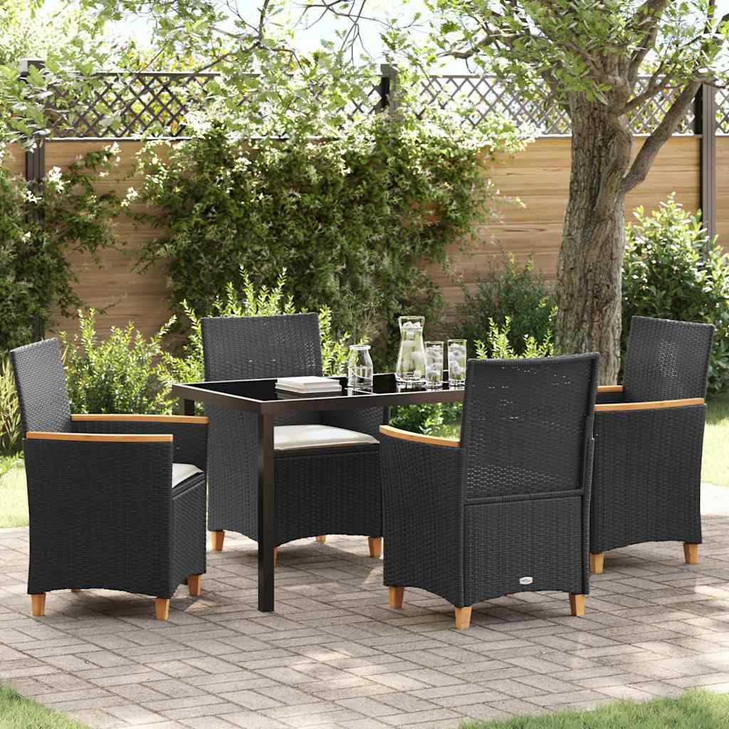 Ensemble de salle à manger pour jardin 5 pcs Noir polyrotin - XIOS