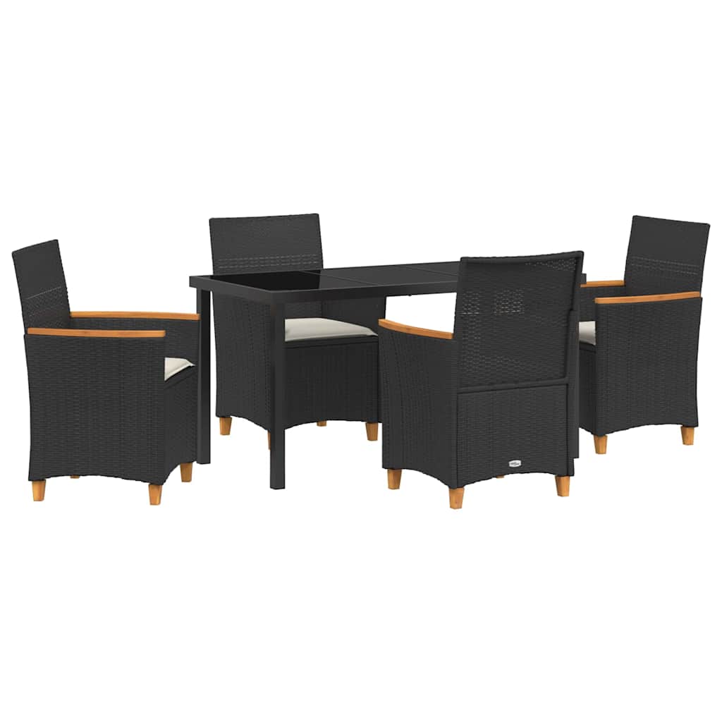 Ensemble de salle à manger pour jardin 5 pcs Noir polyrotin - XIOS