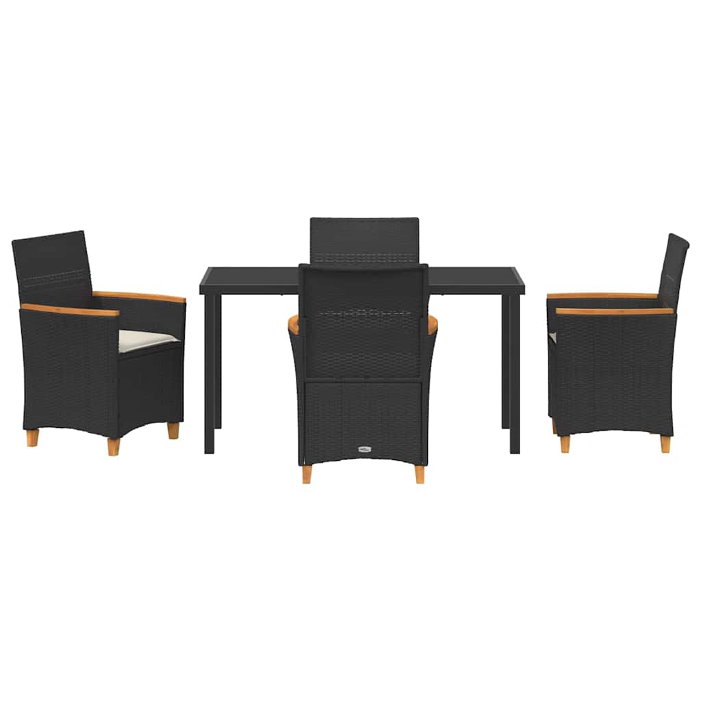 Ensemble de salle à manger pour jardin 5 pcs Noir polyrotin - XIOS