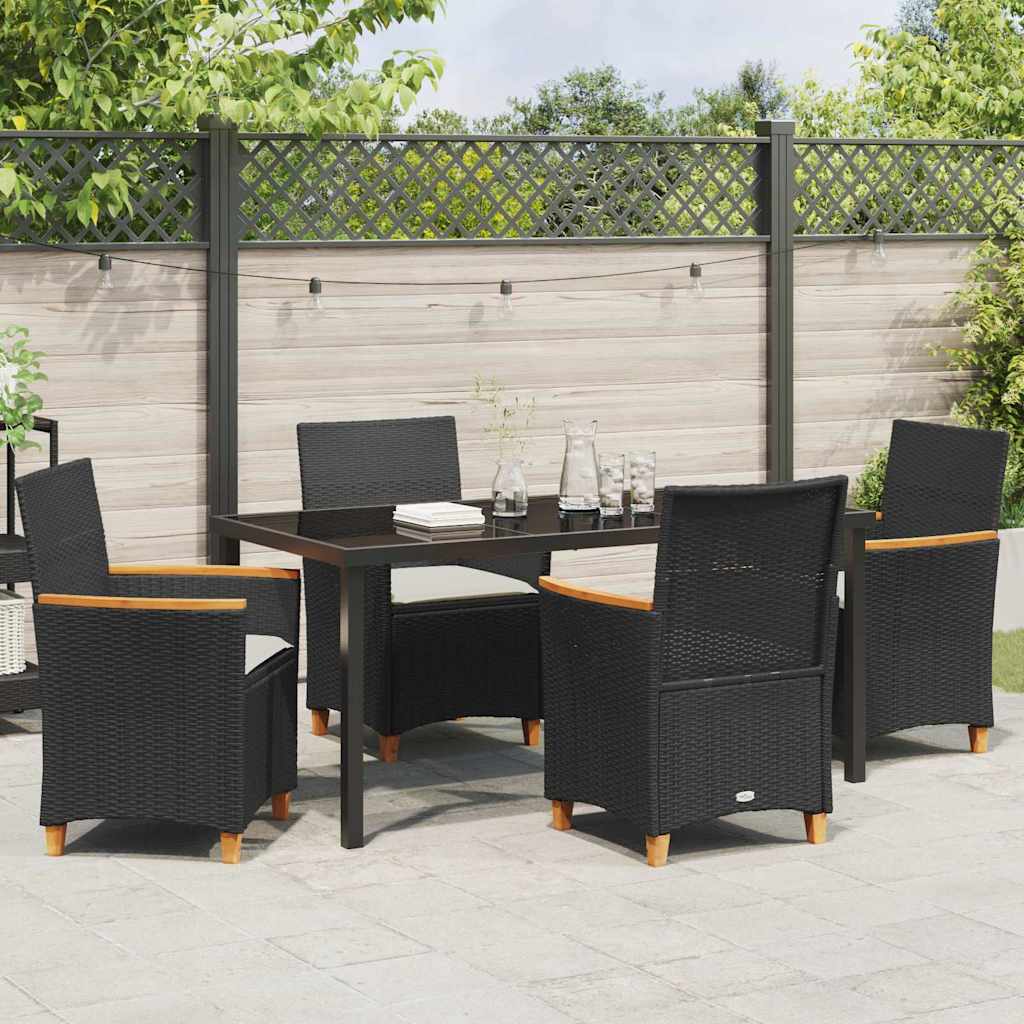 Ensemble de salle à manger pour jardin 5 pcs Noir polyrotin - XIOS