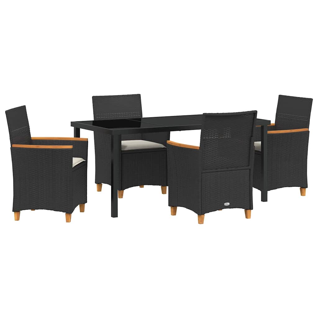 Ensemble de salle à manger pour jardin 5 pcs Noir polyrotin - XIOS