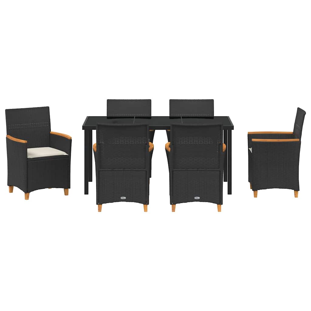 Ensemble de salle à manger pour jardin 7 pcs Noir polyrotin - XIOS