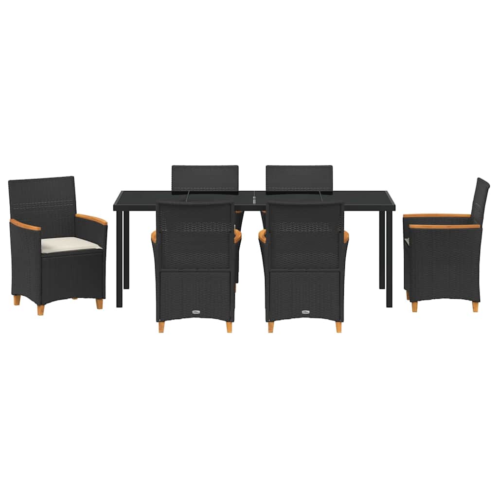 Ensemble de salle à manger pour jardin 7 pcs Noir polyrotin - XIOS