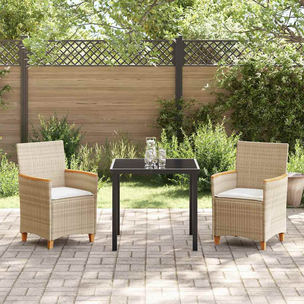 Ensemble de salle à manger pour jardin 3 pcs Beige polyrotin - XIOS