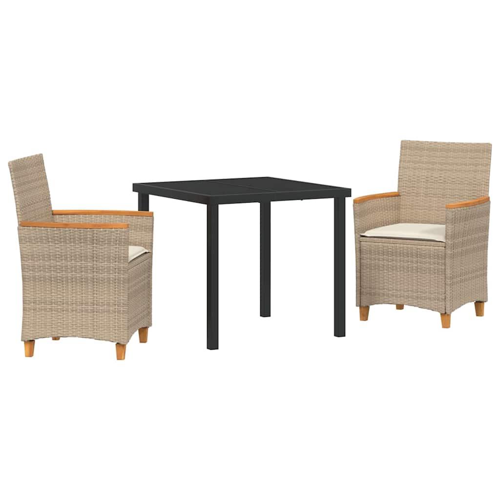 Ensemble de salle à manger pour jardin 3 pcs Beige polyrotin - XIOS