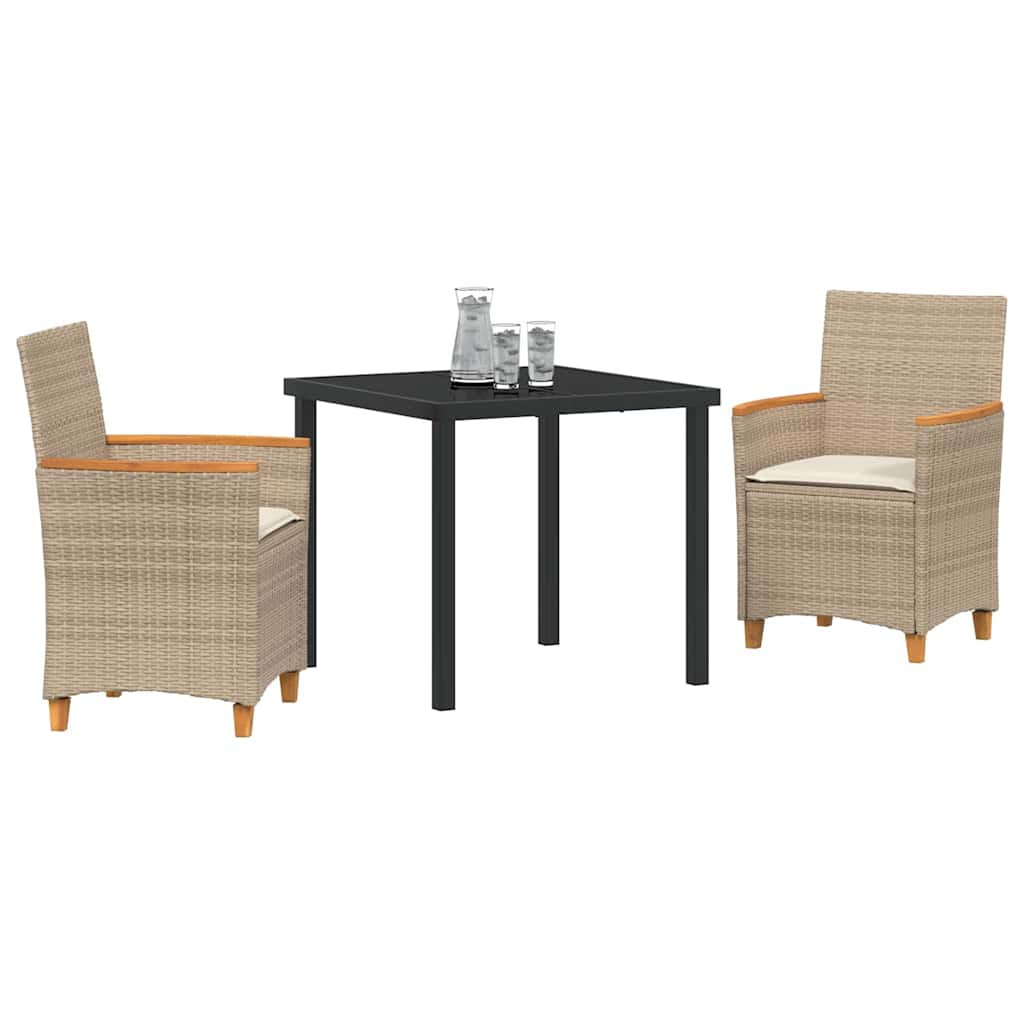 Ensemble de salle à manger pour jardin 3 pcs Beige polyrotin - XIOS