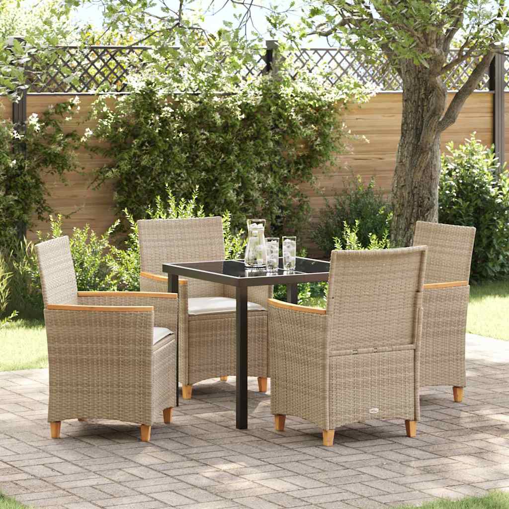 Ensemble de salle à manger pour jardin 5 pcs Beige polyrotin - XIOS